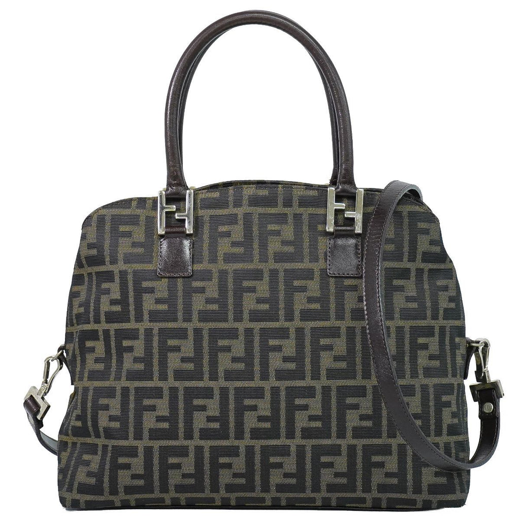 Fendi Zucca 2-Way Shoulder Bag Pochette Canvas Brown
