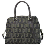 Fendi Zucca 2-Way Shoulder Bag Pochette Canvas Brown