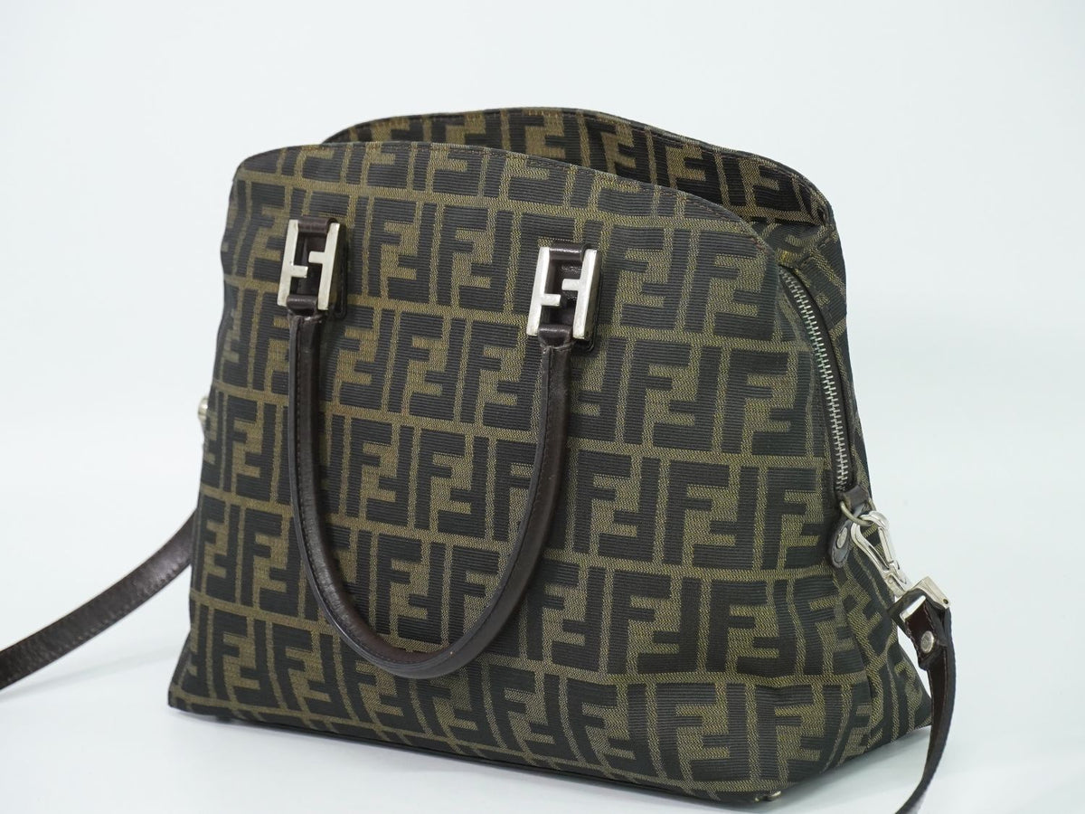 Fendi Zucca 2-Way Shoulder Bag Pochette Canvas Brown — view 2