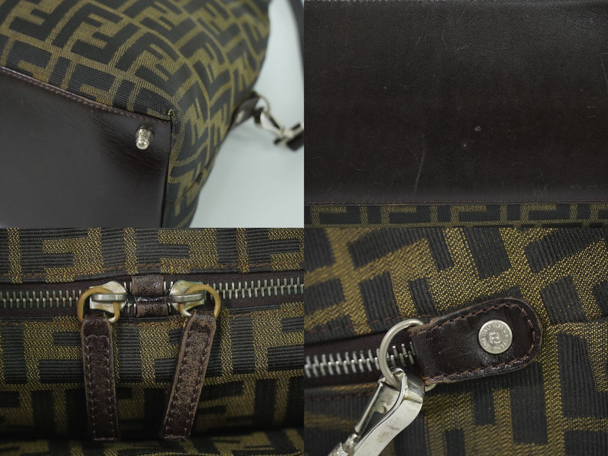 Fendi Zucca 2-Way Shoulder Bag Pochette Canvas Brown — view 7