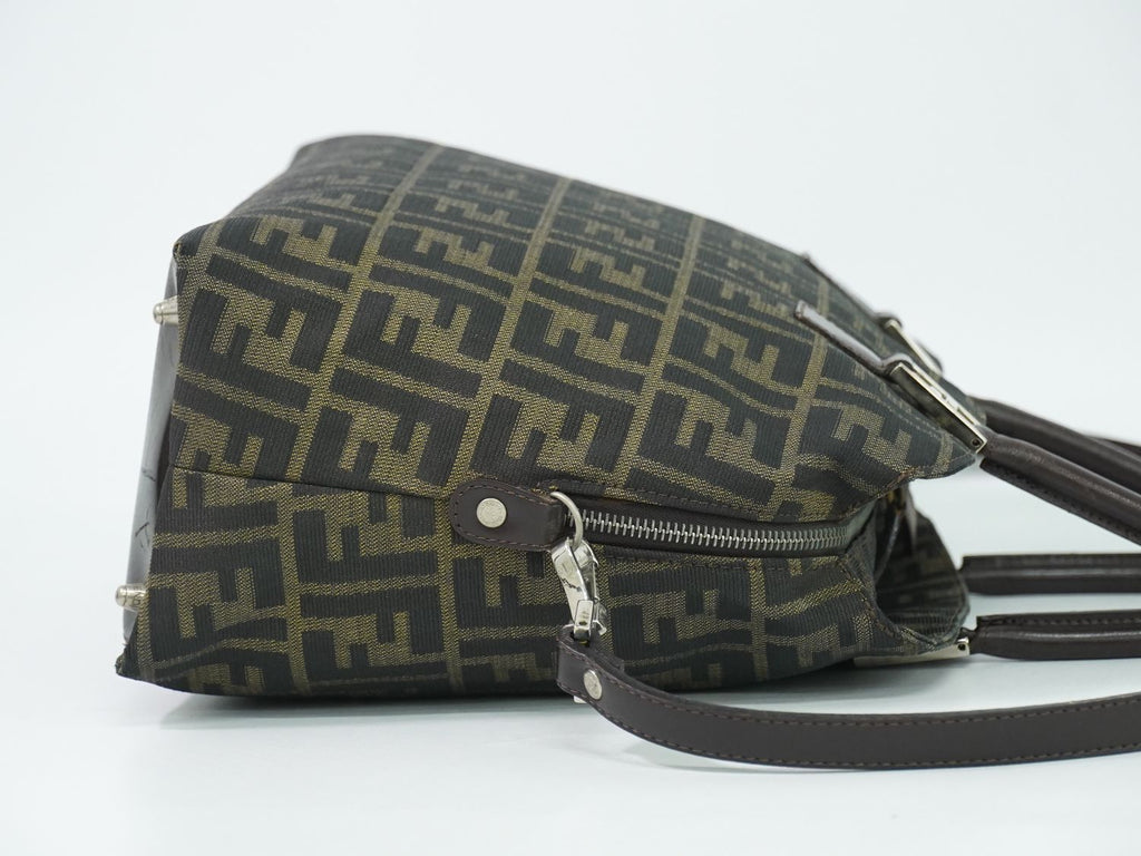 Fendi Zucca 2-Way Shoulder Bag Pochette Canvas Brown — view 4