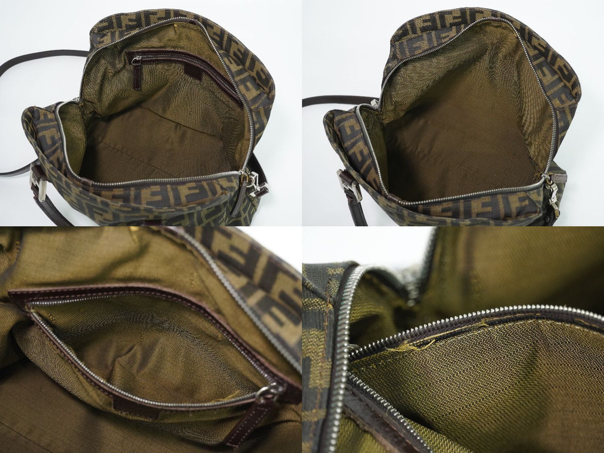 Fendi Zucca 2-Way Shoulder Bag Pochette Canvas Brown — view 8