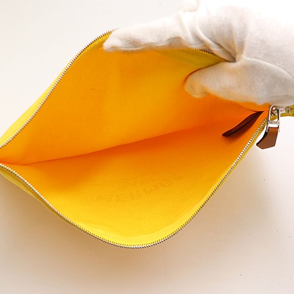 Hermes Neobain Flat Pouch MM Yellow Color — view 6