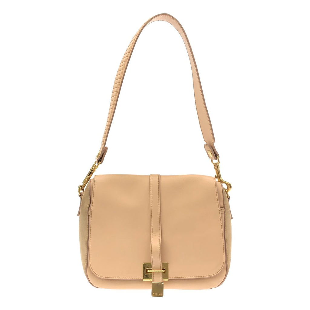 Celine by Phoebe Philo 2-Way Leather Shoulder Bag Pink Beige