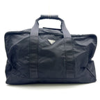 Prada Tessuto Nylon Leather Black Boston Bag Silver