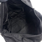 Prada Tessuto Nylon Leather Black Boston Bag Silver — view 3