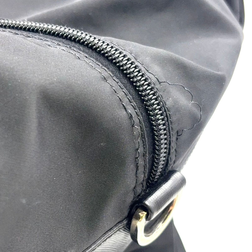 Prada Tessuto Nylon Leather Black Boston Bag Silver — view 8