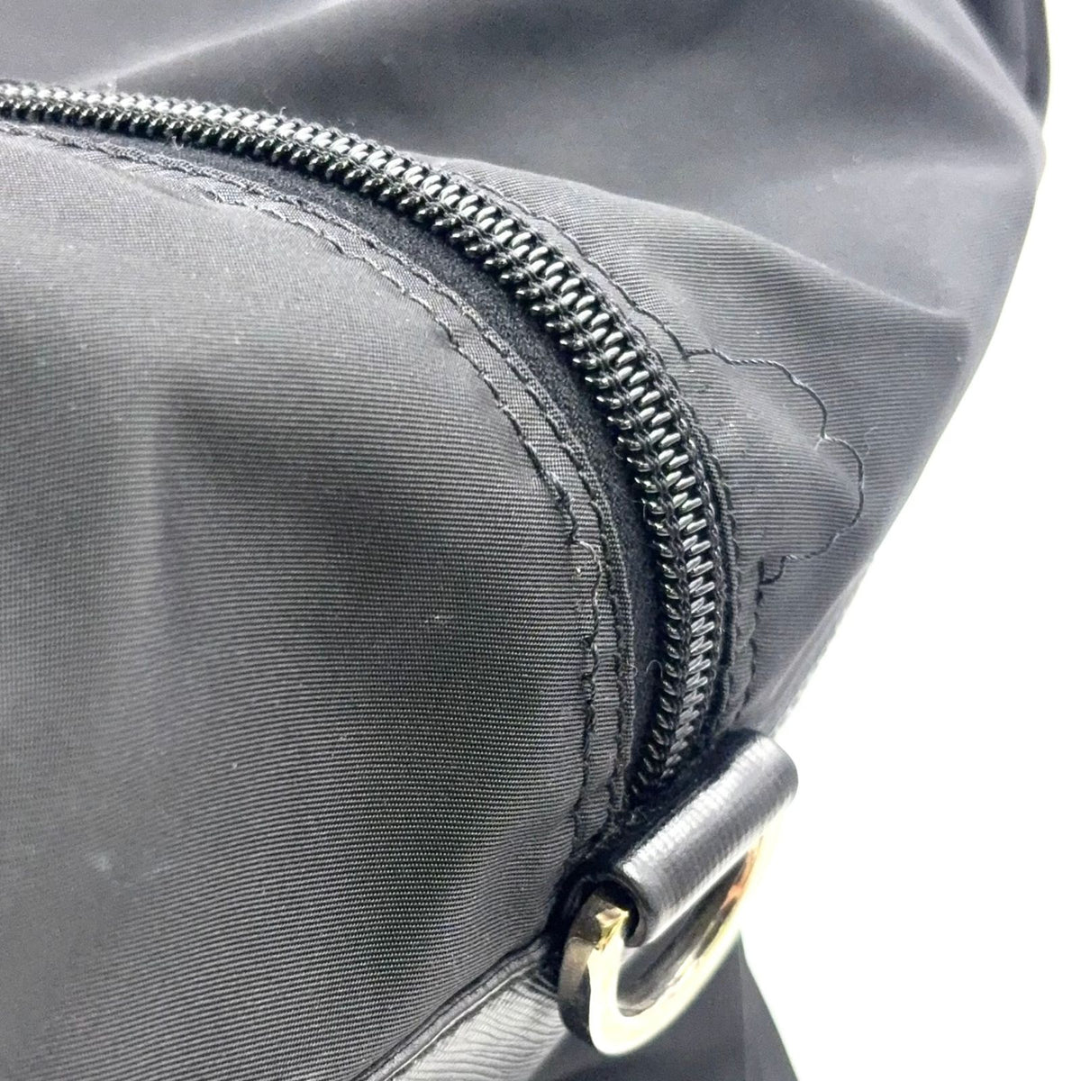 Prada Tessuto Nylon Leather Black Boston Bag Silver — view 8