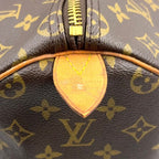 Louis Vuitton Keepall 50 Monogram Leather Brown Boston Bag Gold — view 3