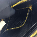 Prada Galleria Saffiano Leather 2-Way Shoulder Black Handbag Gold — view 6