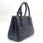 Prada Galleria Saffiano Leather 2-Way Shoulder Black Handbag Gold — view 2