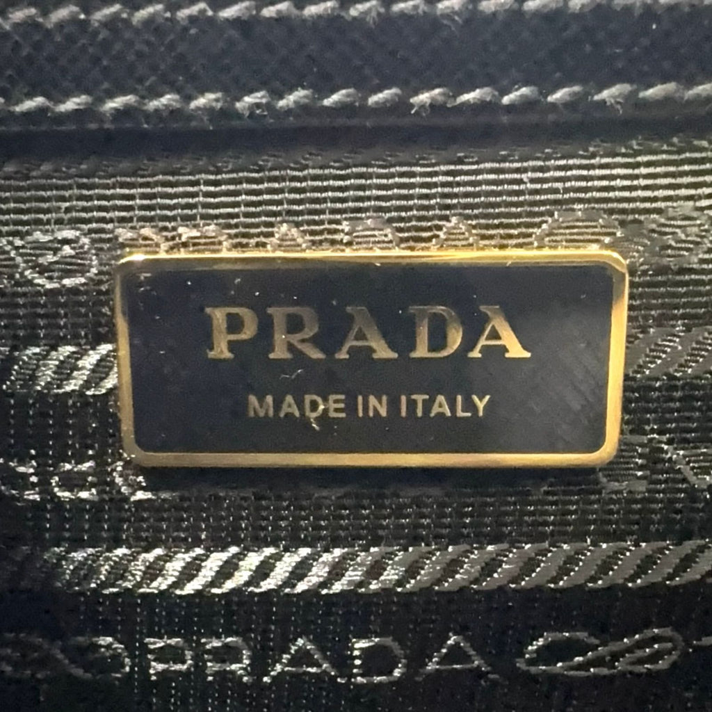 Prada Galleria Saffiano Leather 2-Way Shoulder Black Handbag Gold — view 4