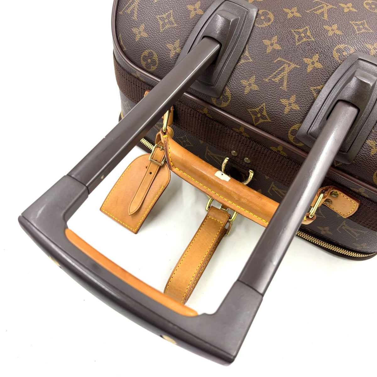 Louis Vuitton Pegase 55 Travel Bag Leather Brown Light Gold — view 7