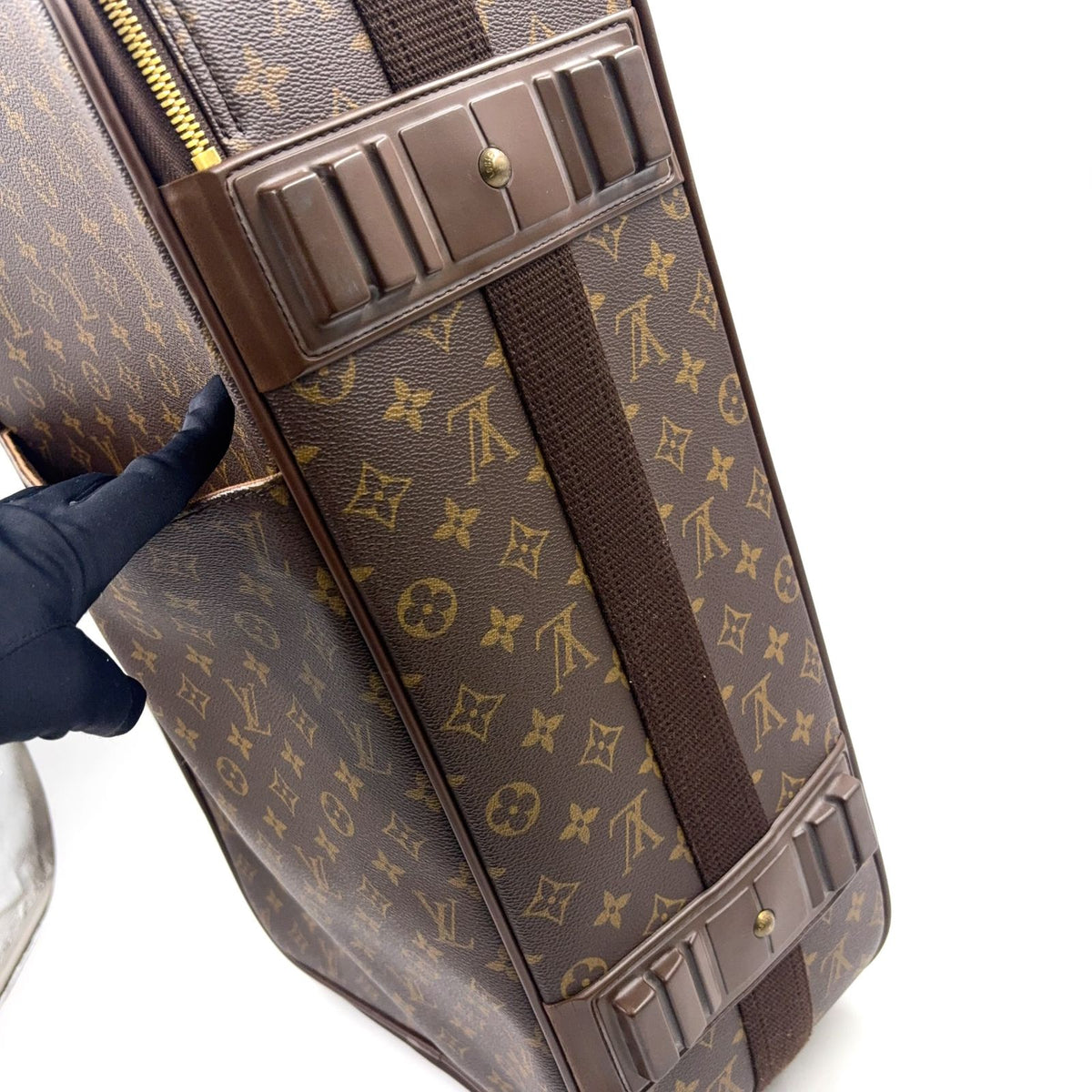 Louis Vuitton Pegase 55 Travel Bag Leather Brown Light Gold — view 8