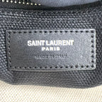 Saint Laurent Paris Rive Gauche Leather Canvas Black Beige Tote Bag Silver — view 4