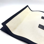 Saint Laurent Paris Rive Gauche Leather Canvas Black Beige Tote Bag Silver — view 7