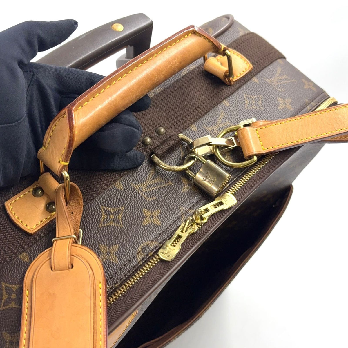 Louis Vuitton Pegase 55 Travel Bag Leather Brown Light Gold — view 5