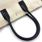 Saint Laurent Paris Rive Gauche Leather Canvas Black Beige Tote Bag Silver — view 6