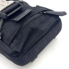 Fendi Ness Mini Leather Nylon Black Shoulder Bag Silver — view 7