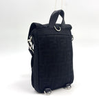Fendi Ness Mini Leather Nylon Black Shoulder Bag Silver — view 2