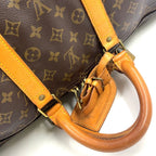 Louis Vuitton Keepall 55 Monogram Leather Brown Boston Bag Gold — view 8