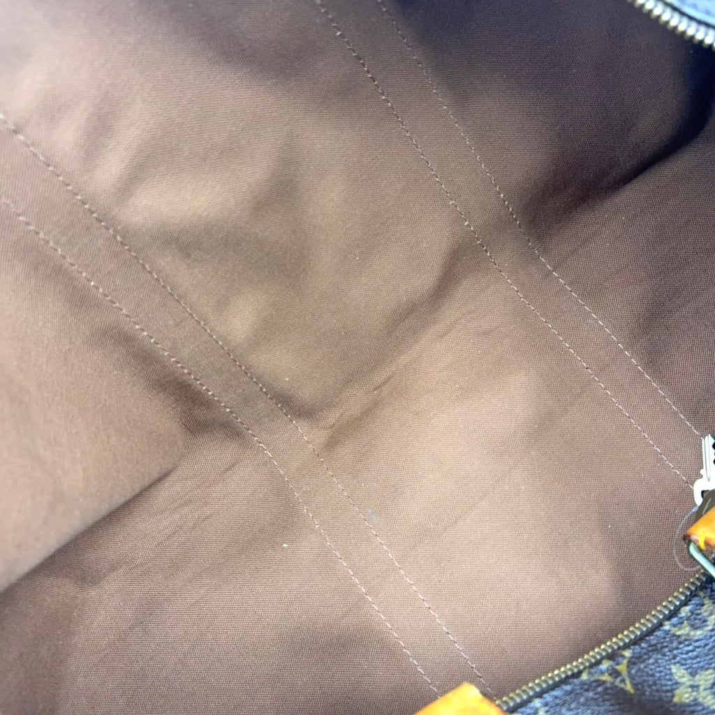 Louis Vuitton Keepall 55 Monogram Leather Brown Boston Bag Gold — view 6