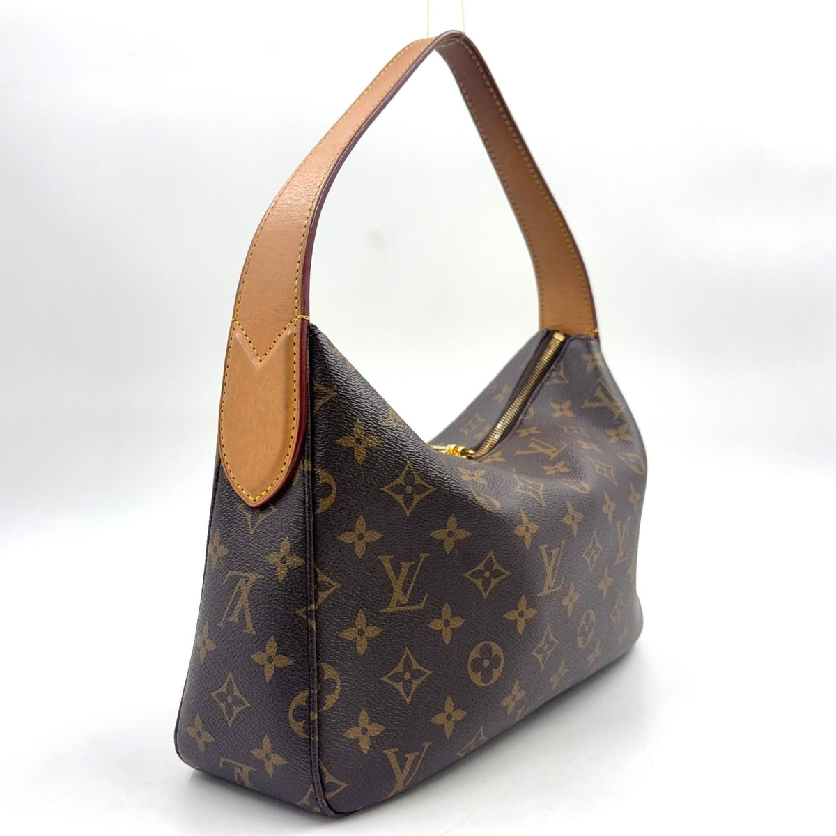 Louis Vuitton Slouchy PM Leather Brown Light Bag Gold — view 2