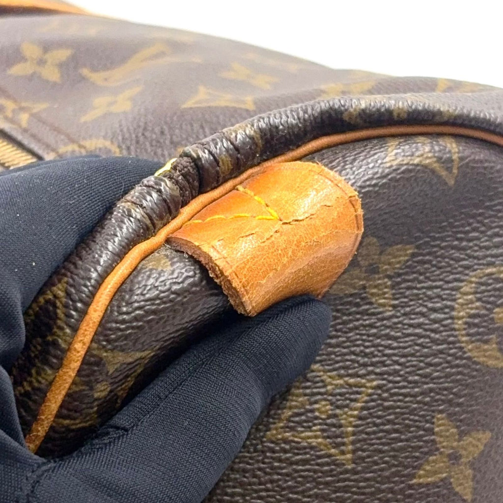 Louis Vuitton Keepall 55 Monogram Leather Brown Boston Bag Gold — view 7