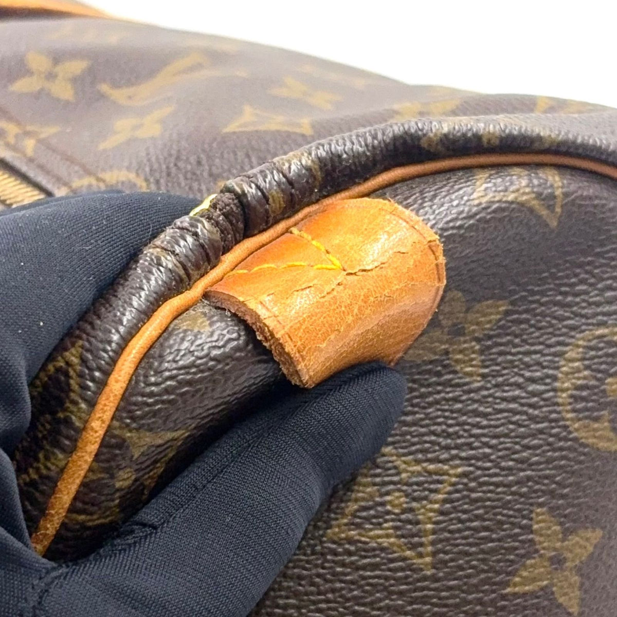Louis Vuitton Keepall 55 Monogram Leather Brown Boston Bag Gold — view 7