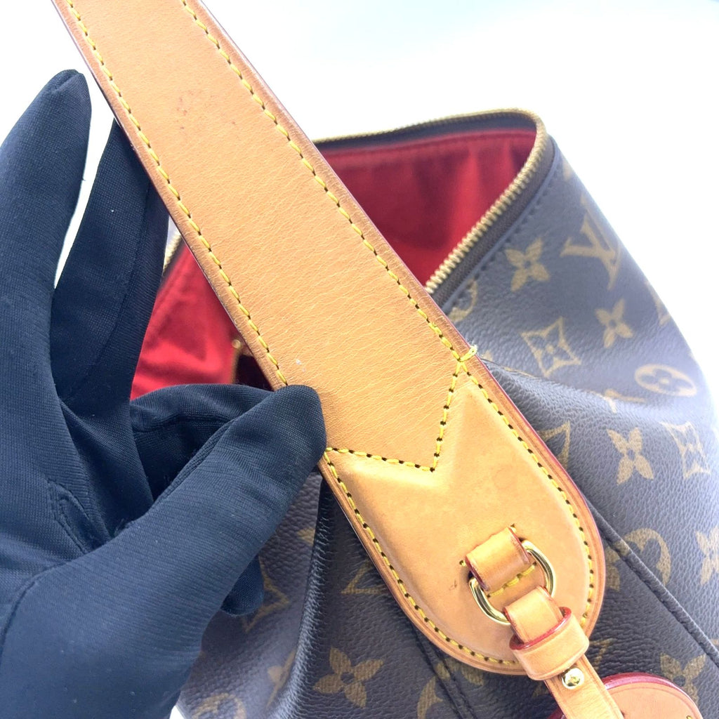 Louis Vuitton Slouchy PM Leather Brown Light Bag Gold — view 7