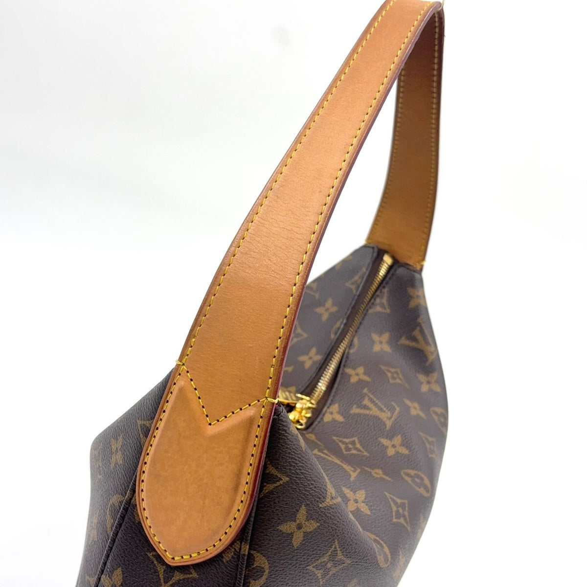 Louis Vuitton Slouchy PM Leather Brown Light Bag Gold — view 6