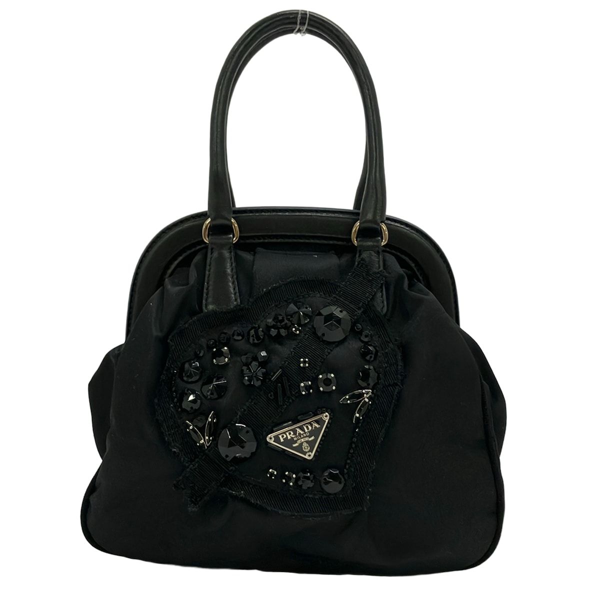 Prada Handbag Evening Heart Black Bijou