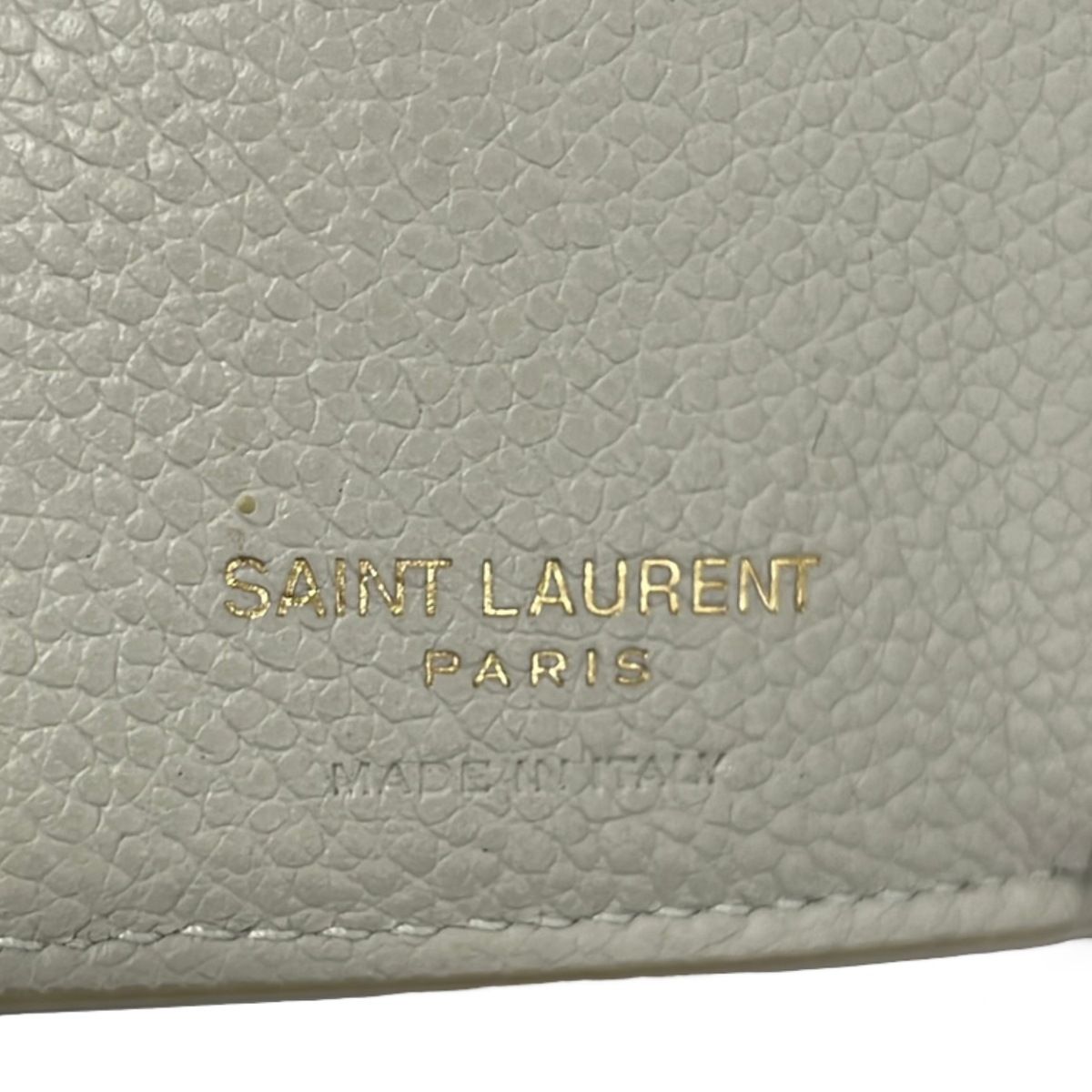 Saint Laurent Paris Trifold Wallet Origami Tiny Ivory Gold Leather — view 5