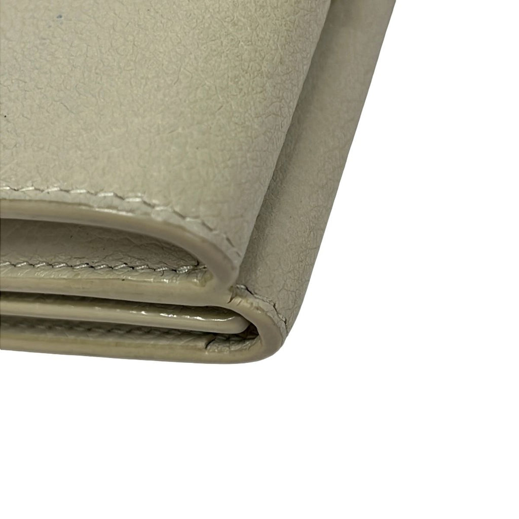 Saint Laurent Paris Trifold Wallet Origami Tiny Ivory Gold Leather — view 7