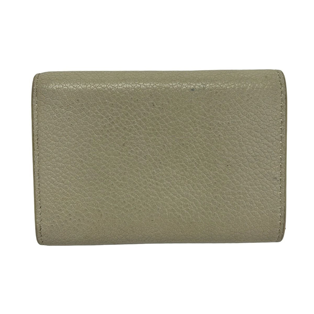 Saint Laurent Paris Trifold Wallet Origami Tiny Ivory Gold Leather — view 2
