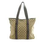 Gucci Tote Bag Canvas Leather GG Pattern Beige Brown — view 2