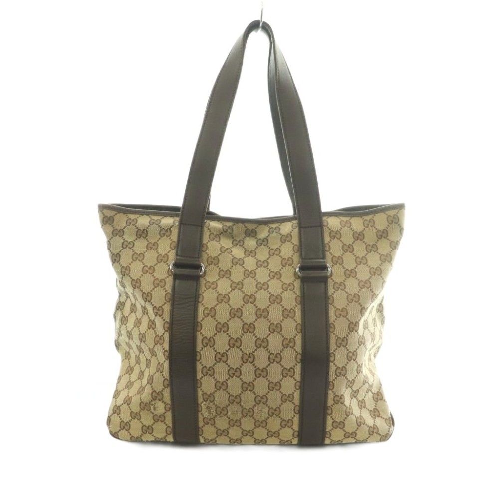 Gucci Tote Bag Canvas Leather GG Pattern Beige Brown — view 2