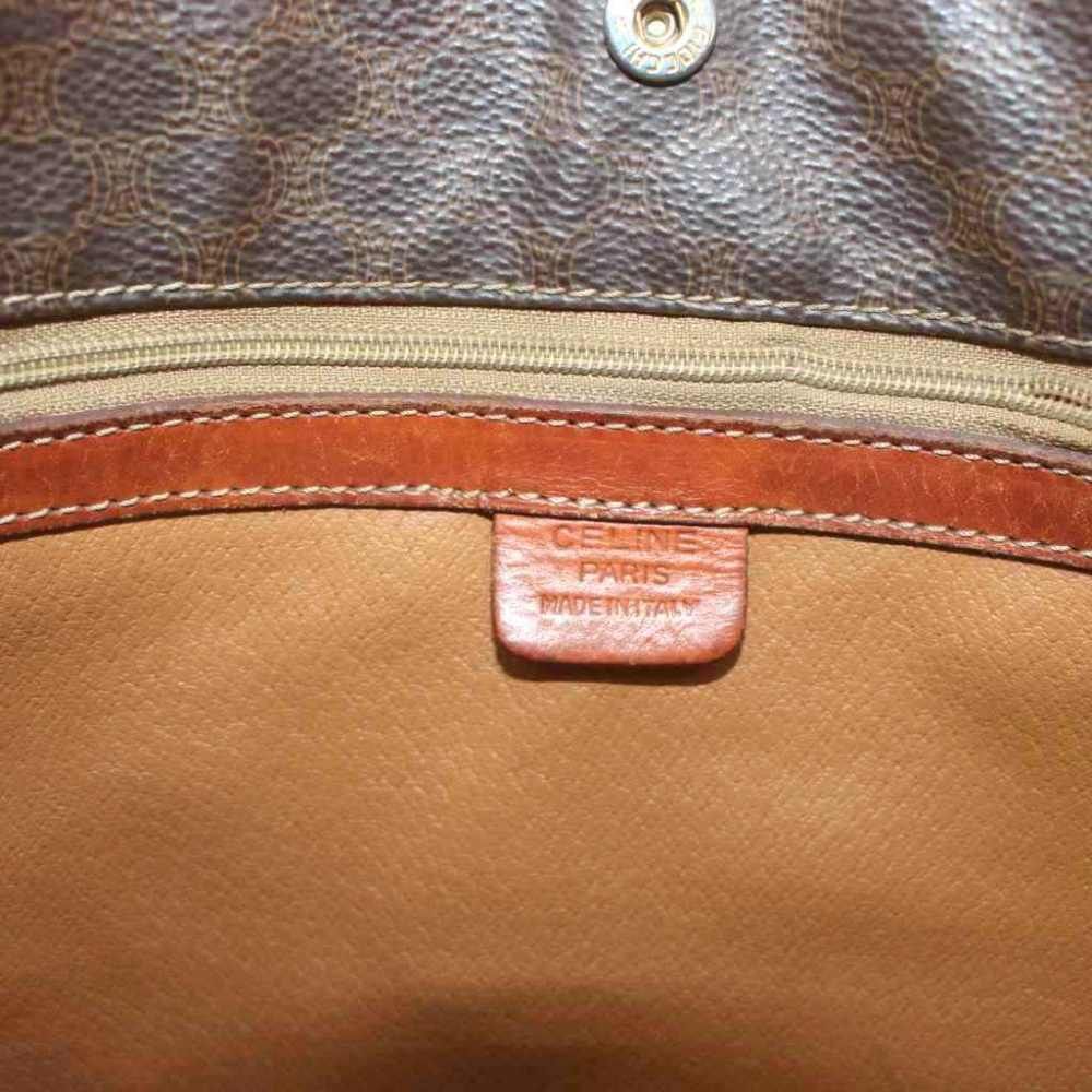 Celine Tote Bag Hand Macadam Pattern Leather Logo Brown — view 6