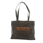 Celine Tote Bag Hand Macadam Pattern Leather Logo Brown
