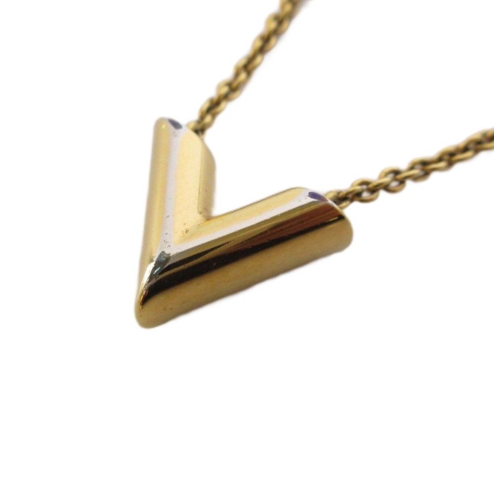 Louis Vuitton Essential V Pendant Gold Colored