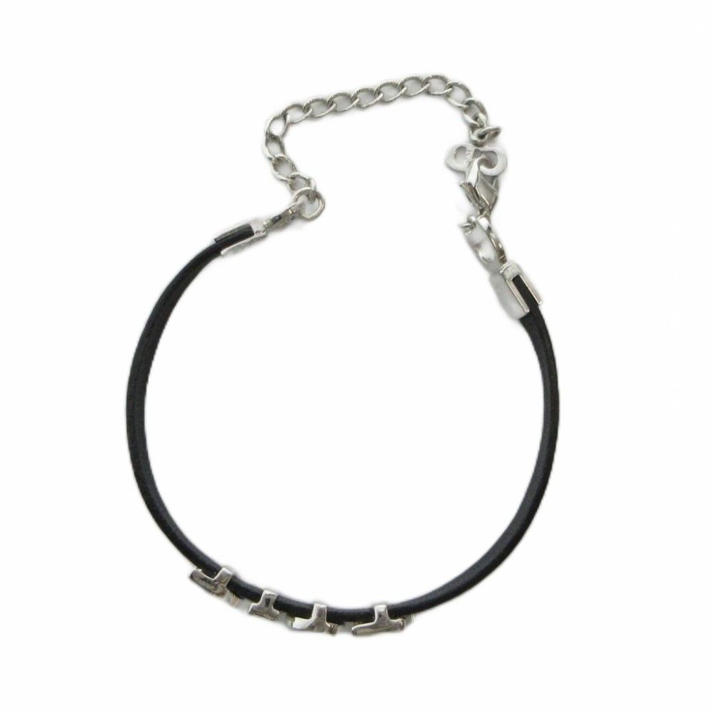Dior Bracelet Bangle Leather Logo Black — view 6