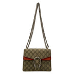 Gucci Shoulder Bag Dionysus Dark Brown Beige Red Chain