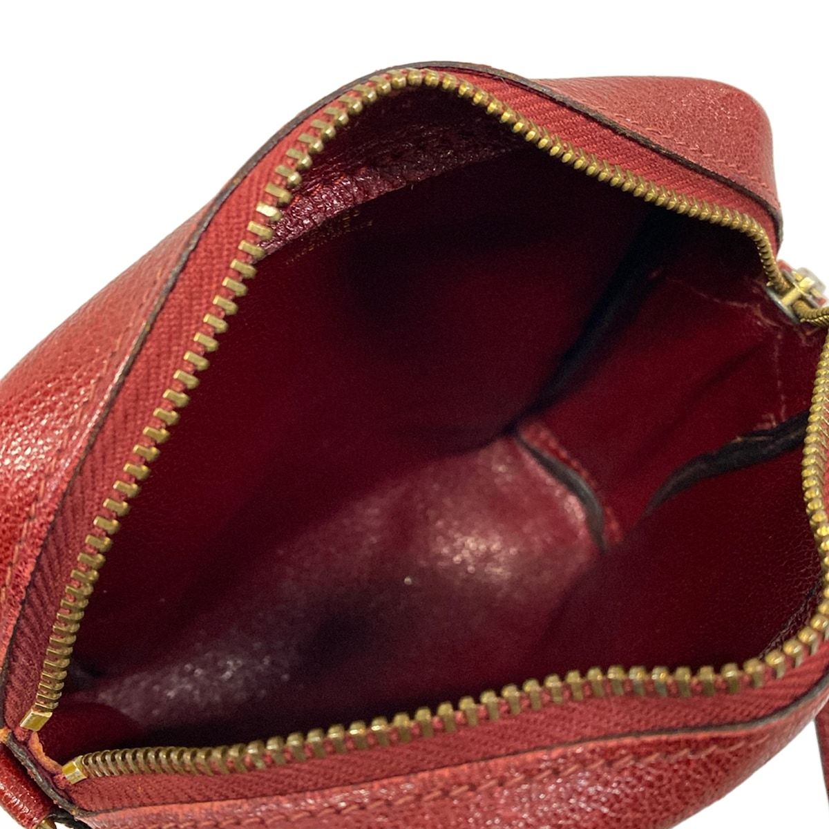 Hermes Shoulder Bag Red Gold Jockey Leather — view 7