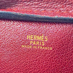Hermes Shoulder Bag Red Gold Jockey Leather — view 8