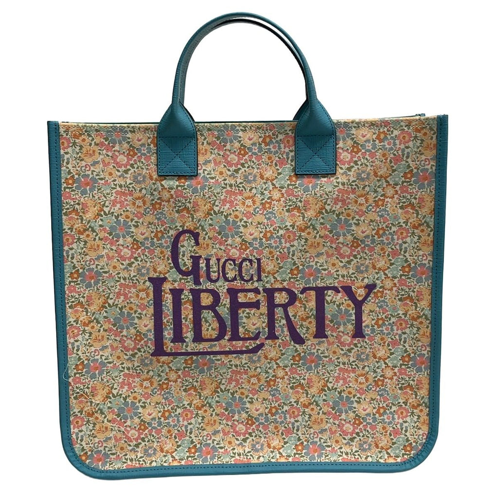 Gucci Tote Bag Children's Ivory Light Blue Multi Floral Liberty Collaboration