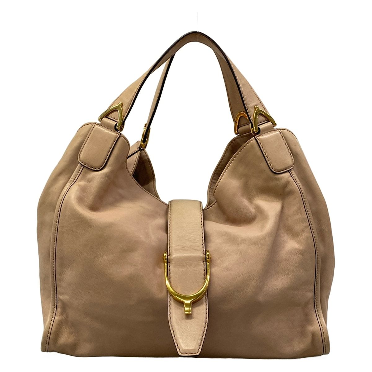 Gucci Handbag Soft Stirrup Pink Beige Leather