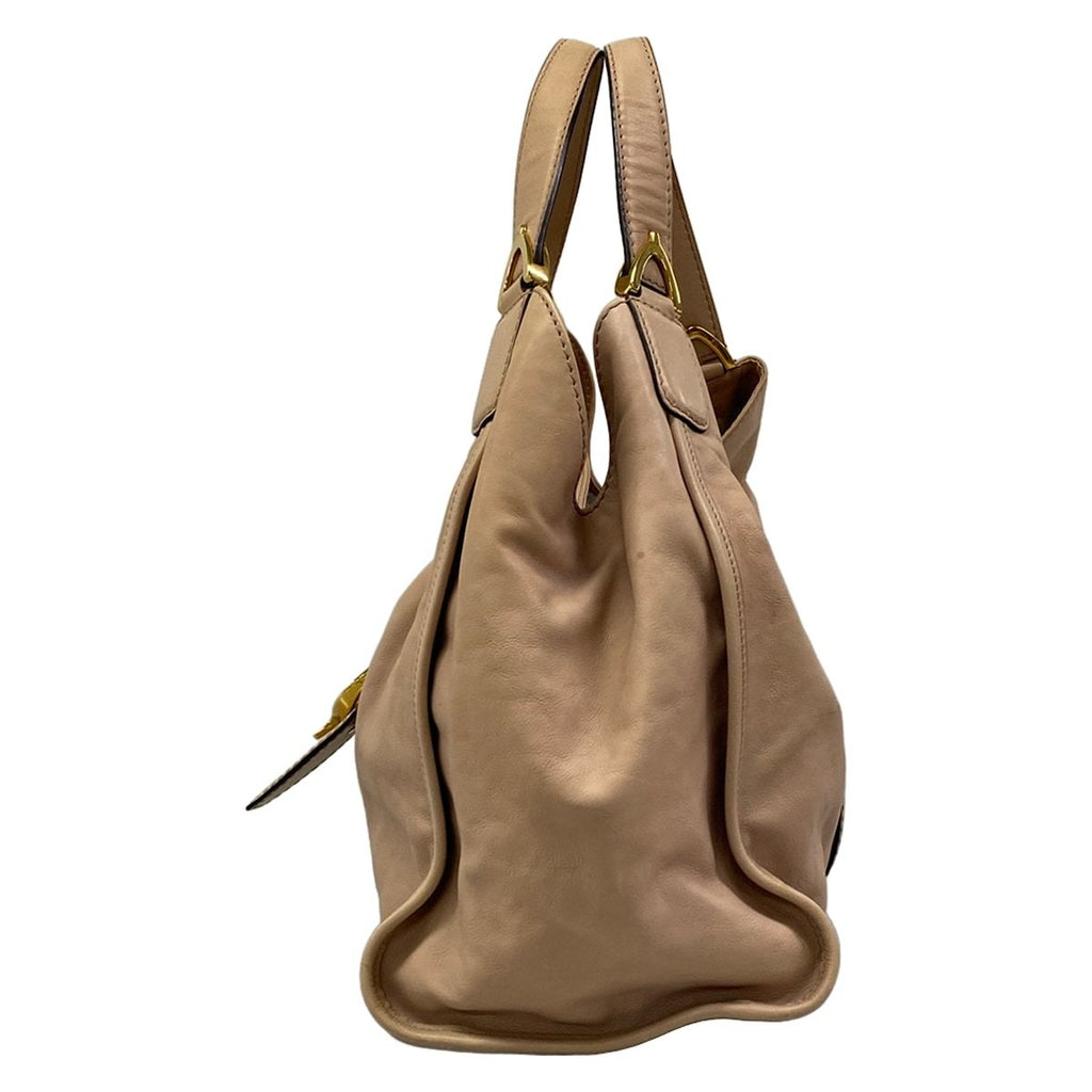 Gucci Handbag Soft Stirrup Pink Beige Leather — view 4