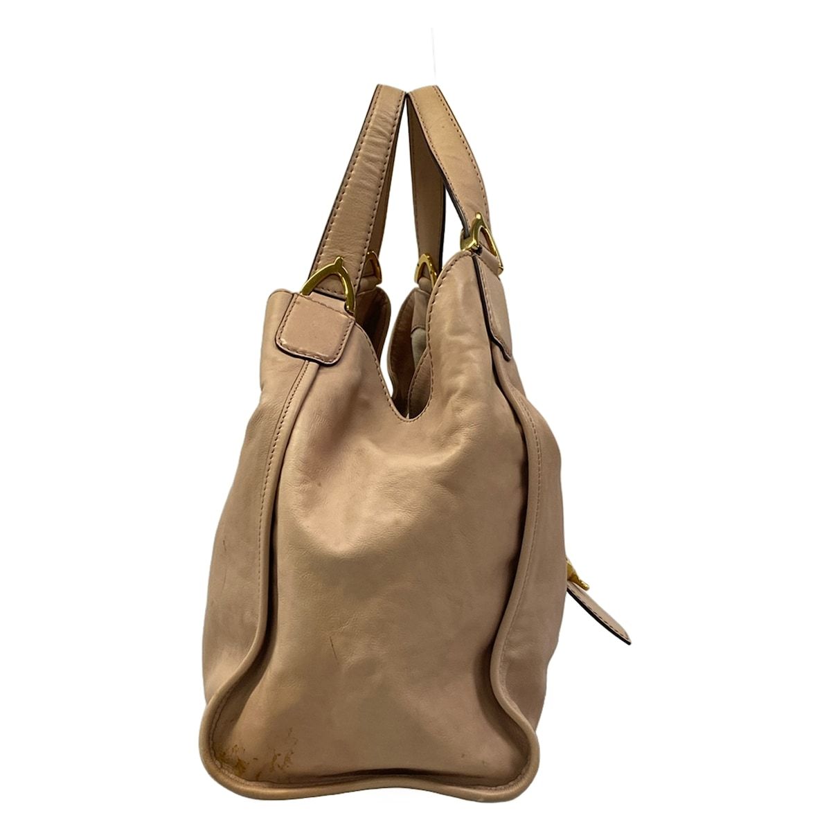Gucci Handbag Soft Stirrup Pink Beige Leather — view 2