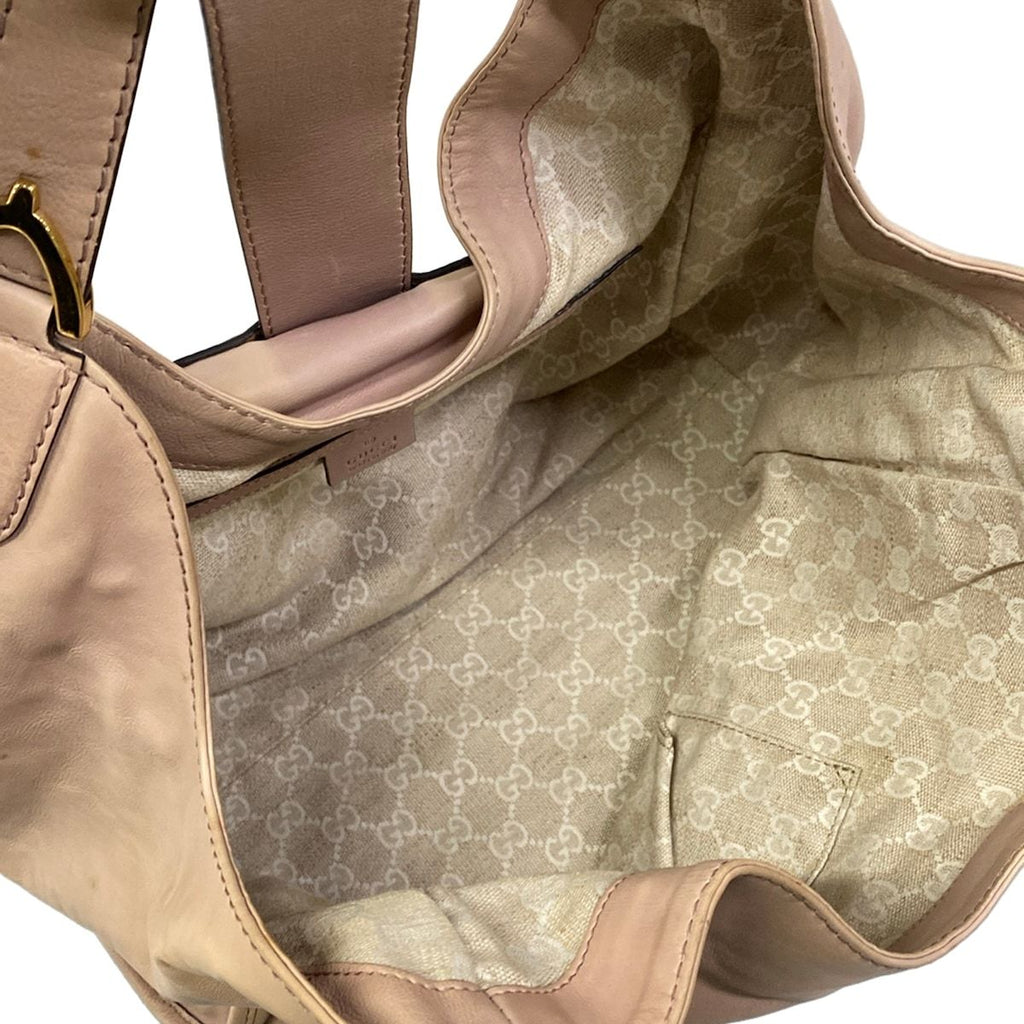 Gucci Handbag Soft Stirrup Pink Beige Leather — view 7