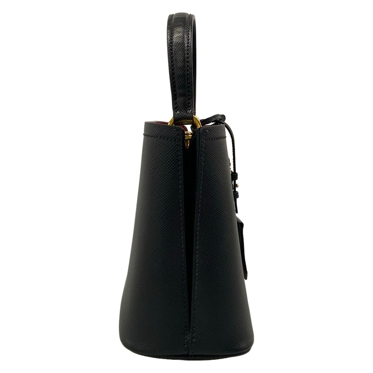 Prada Handbag Panier Small Black Gold Leather — view 2